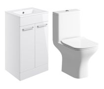 Bathroom Bundle | Volta 510mm Floor Standing Unit & Close Coupled WC Pack - White Gloss