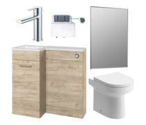 Bathroom Bundle | Venosa 900mm Furniture & BTW WC Pack - Oak