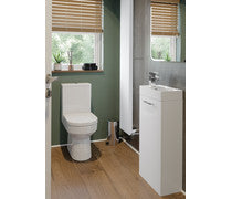 Bathroom Bundle | Volta 410mm F/S Basin Unit & C/C Toilet Pack - White Gloss