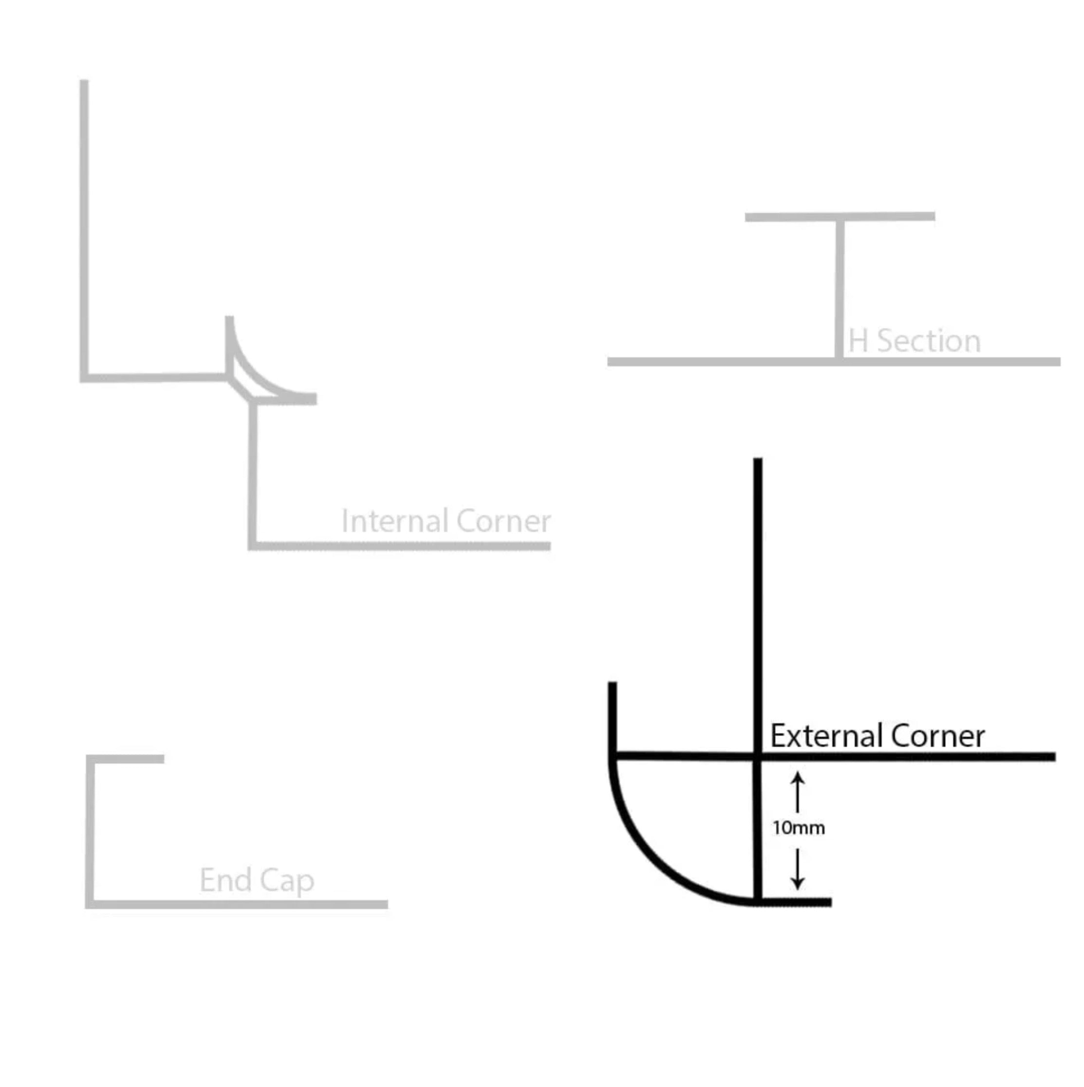 Plastic Trims - External Corner Trim - White