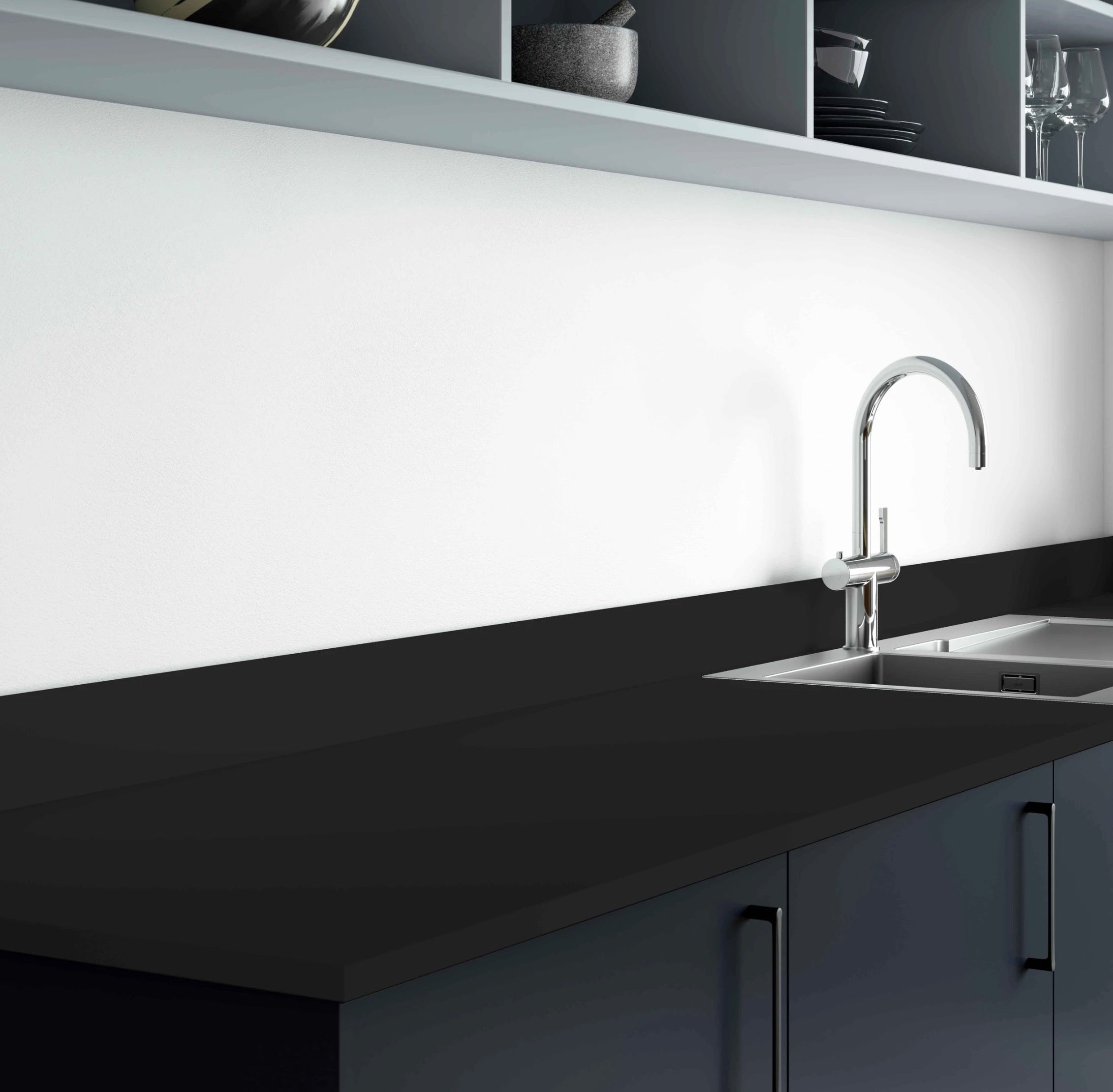 Contemporary Laminate Breakfast Bars Black Velvet