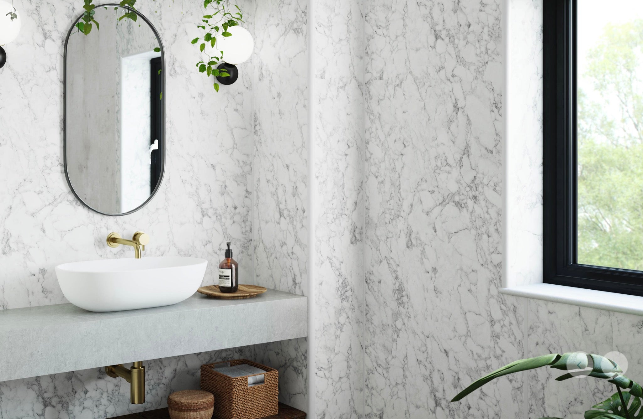 Wetwall Mermaid Marble Collection - White Marble | Matt