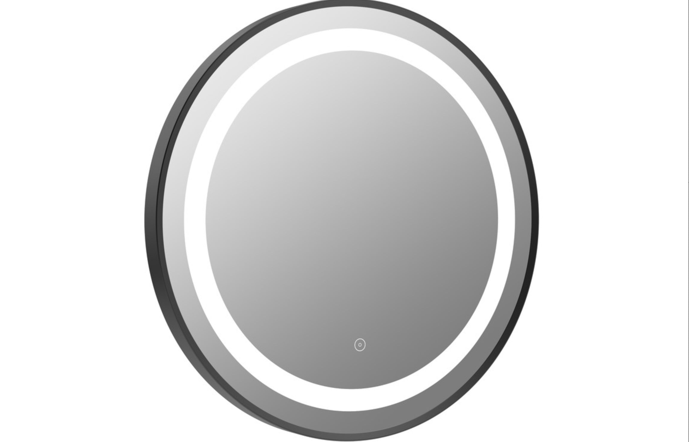 Halo 600mm Round Front-Lit LED Mirror - Black