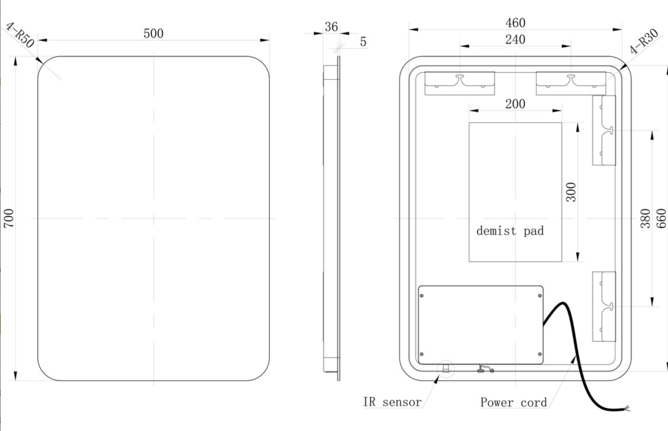 Haruki Rectangle Back-Lit LED Mirror