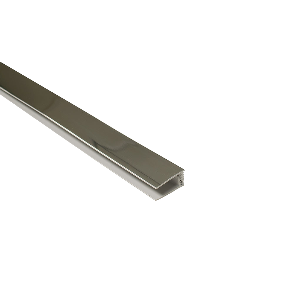 Plastic Trims - 2 Part End Profile 8mm - Chrome