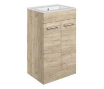 Bathroom Bundle | Volta 510mm Floor Standing Unit & Close Coupled WC Pack - Oak