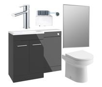 Bathroom Bundle | Venosa 1000mm Furniture & BTW WC Pack - Anthracite Gloss