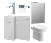 Bathroom Bundle | Venosa 900mm Furniture & BTW WC Pack - Grey Gloss