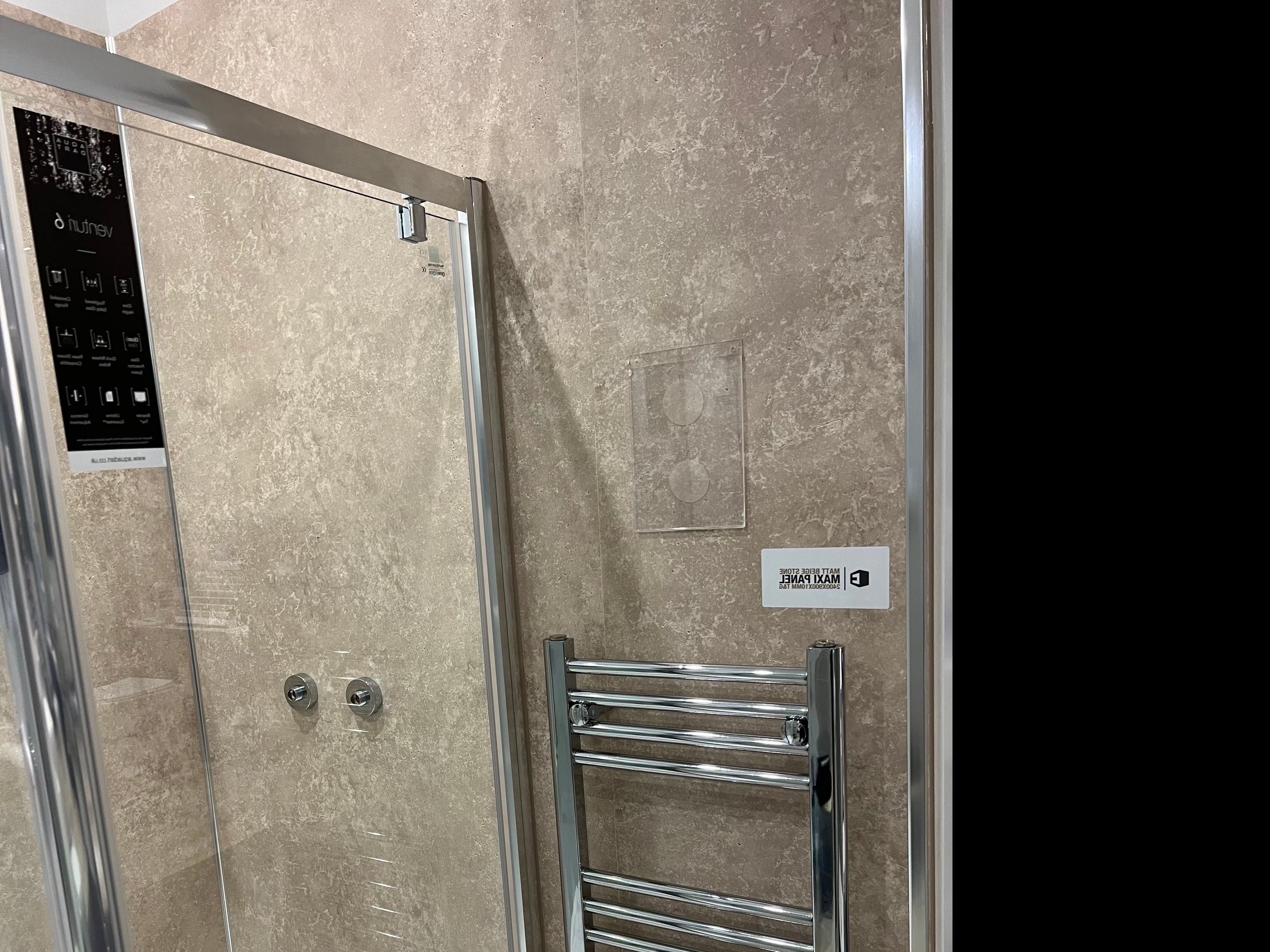 Maxi Shower Panel - Matt Beige Stone