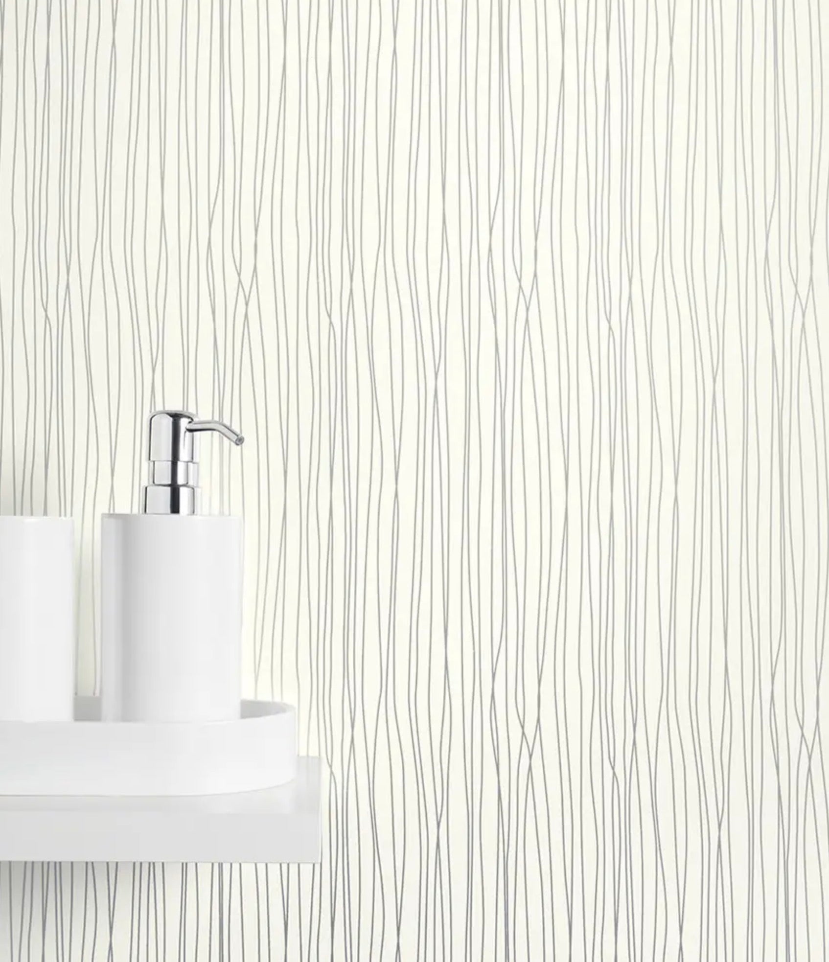 Ancona PVC wall panels - White Silver String