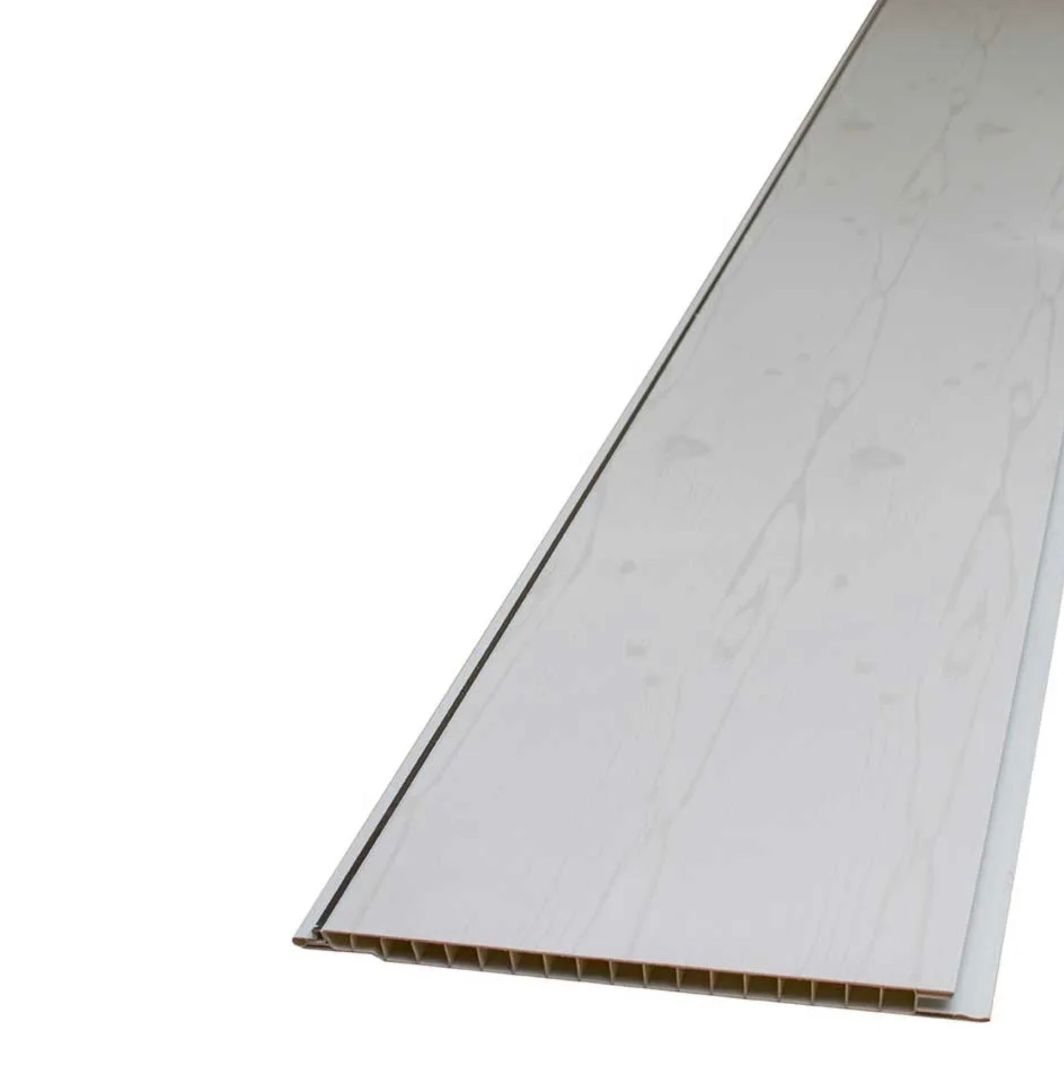 Ceiling Cladding Panels - Silver Birch With Chrome Strip 2.7m