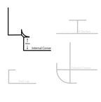 Metal Internal Corner Trim - Polished Chrome