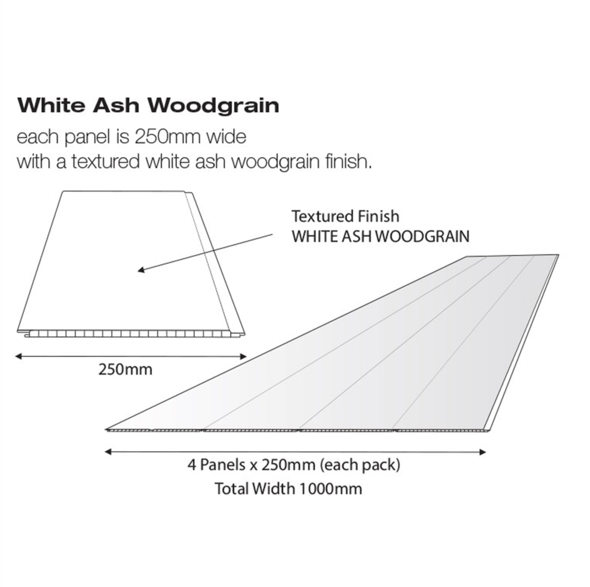 Ceiling Cladding - Single White Ash Plastic
