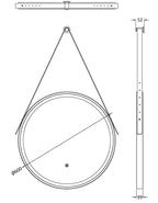 Mirrors - Salana Black Round Illuminated 600mm