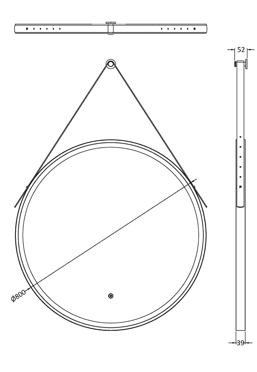 Mirrors - Salana Chrome Round Illuminated 800mm