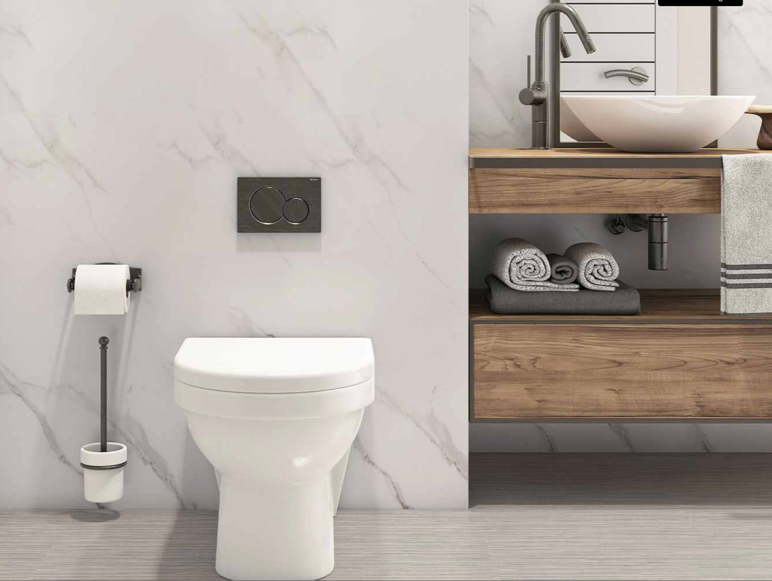 Cladworks Wide Wall Panels - Carrara Marble Matt