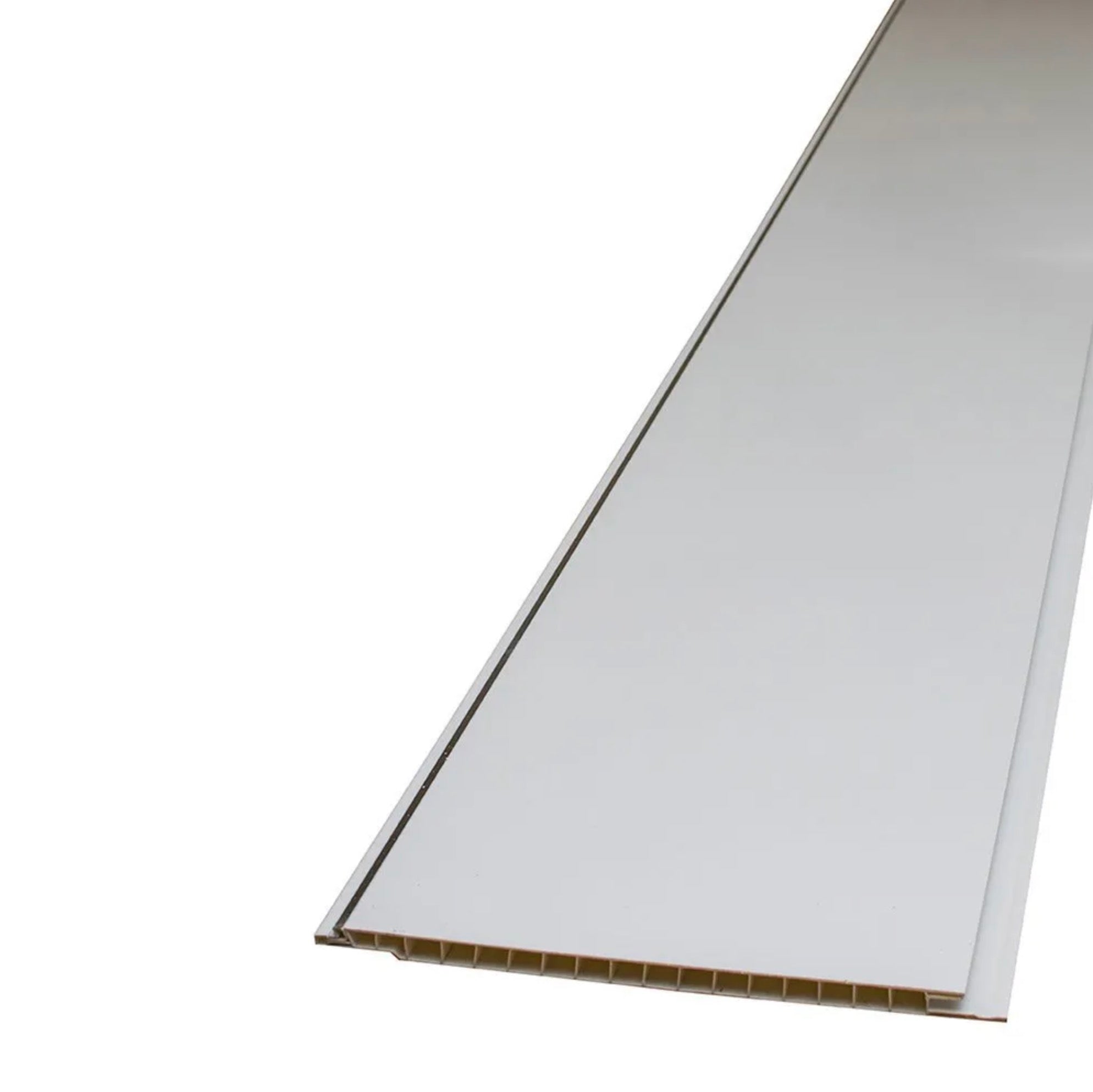Ceiling Cladding Panels - Gloss White / Chrome Strip 3m