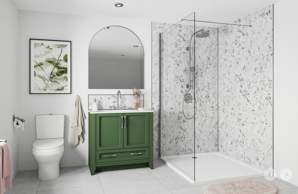 Wetwall Alloy Decor Colour Collection - Carrara Marble Herringbone | Shell