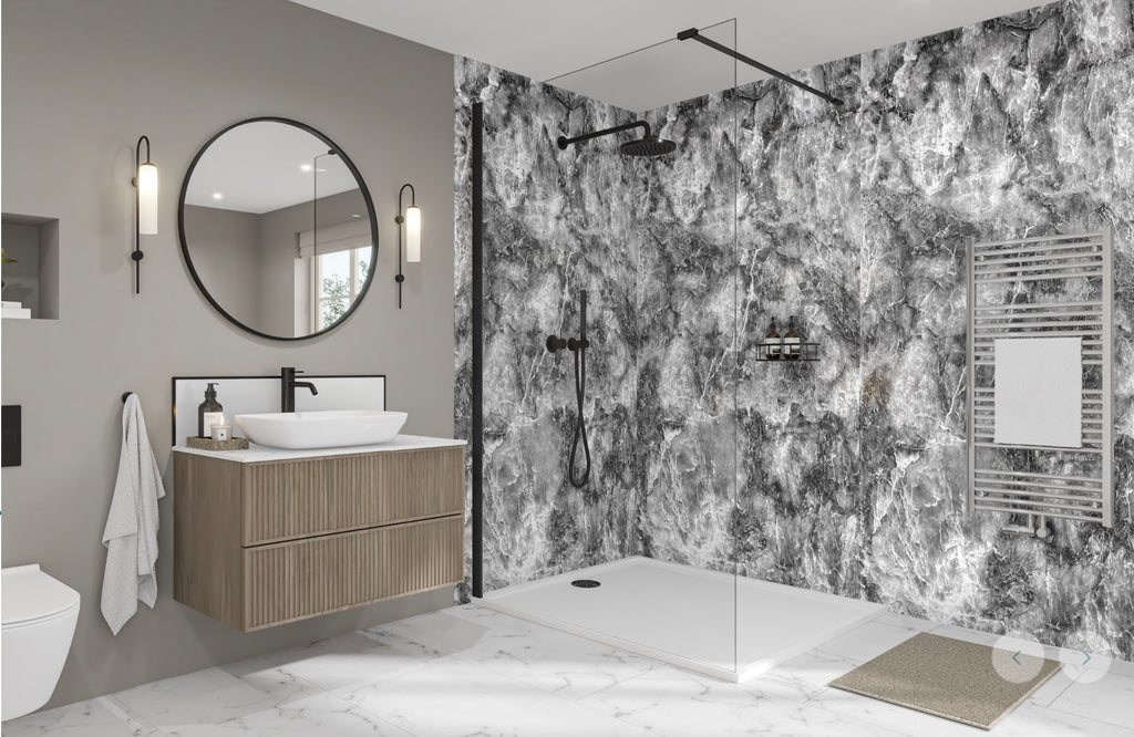 Wetwall Elite Marble Collection - Onyx Grigio | Gloss