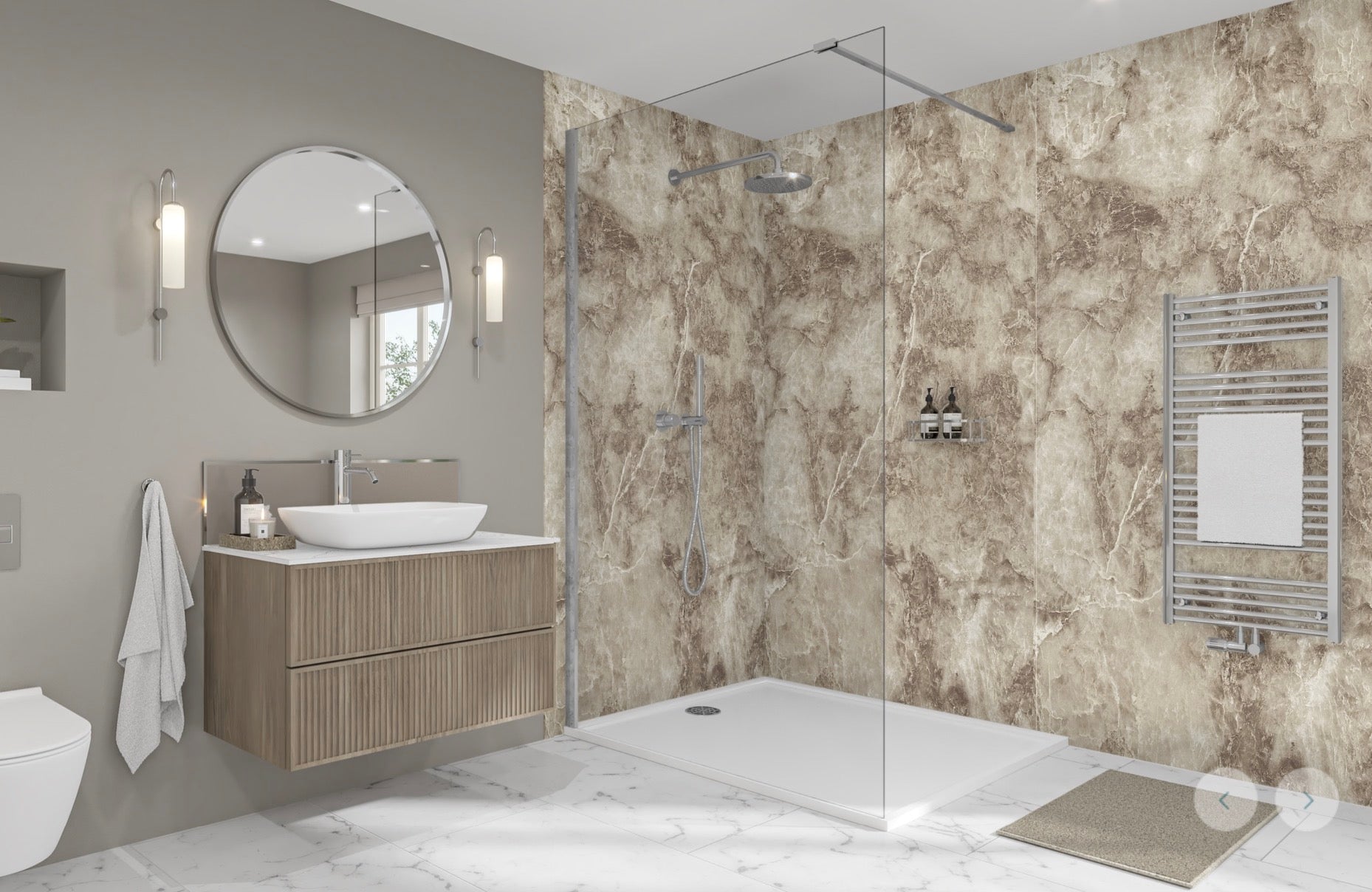 Wetwall Elite Marble Collection - Onyx Marrone | Gloss