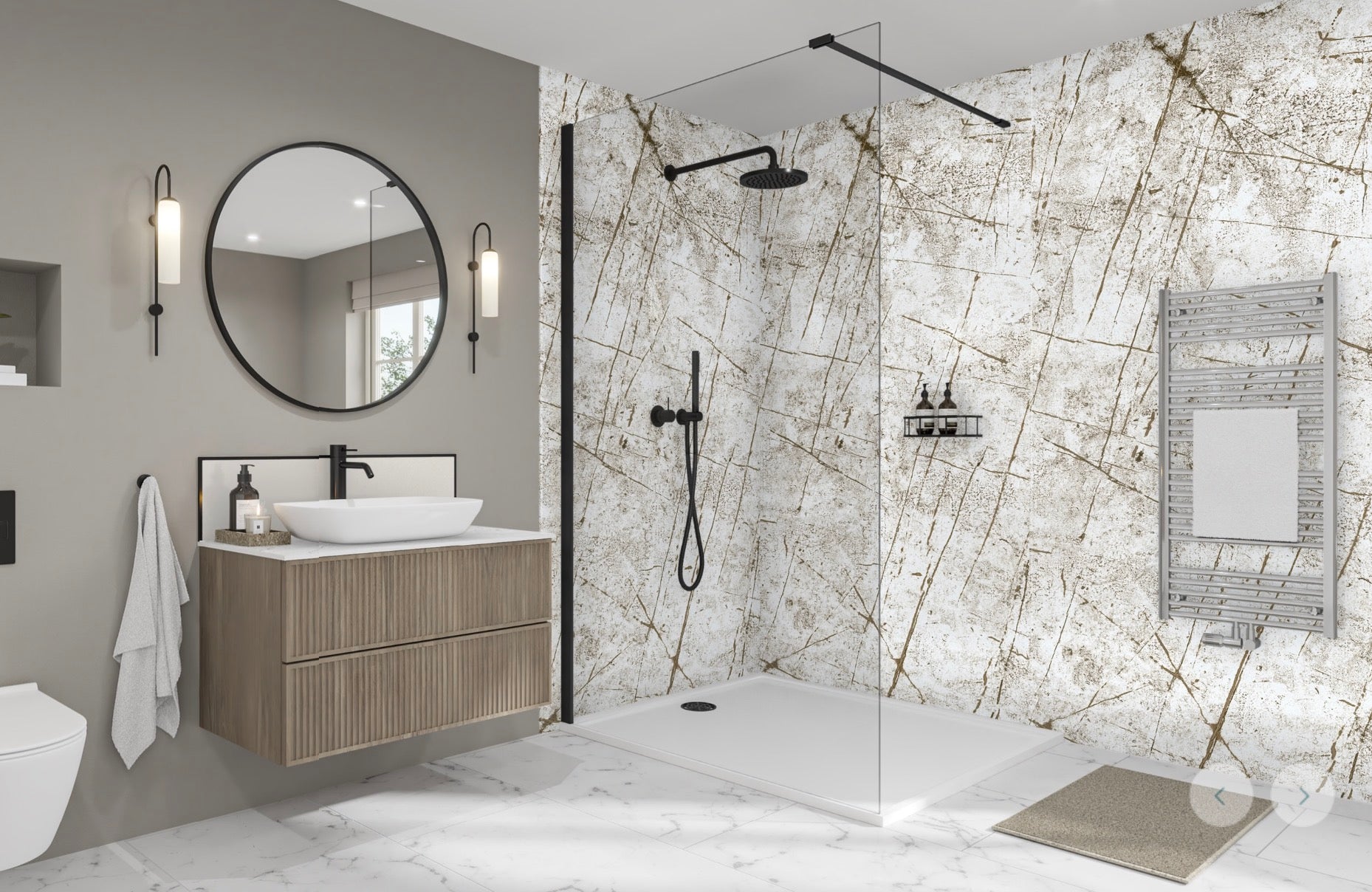 Wetwall Elite Marble Collection - Vienna White | Shell