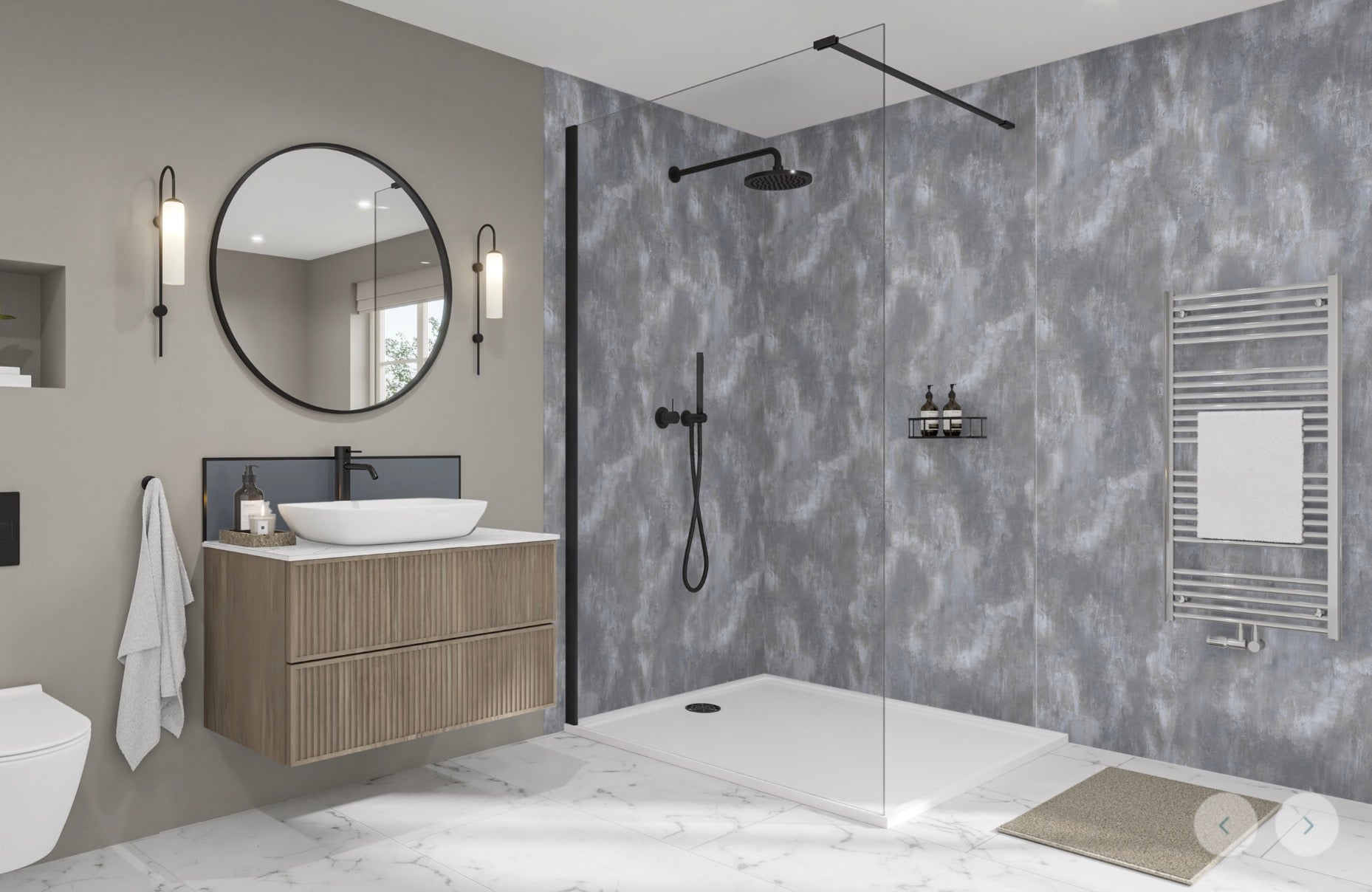 Wetwall Elite Stone & Concrete Collection - Weathered Concrete | Matt