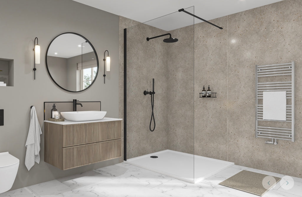 Wetwall Elite Stone & Concrete Collection - Terrazzo Dune | Stone