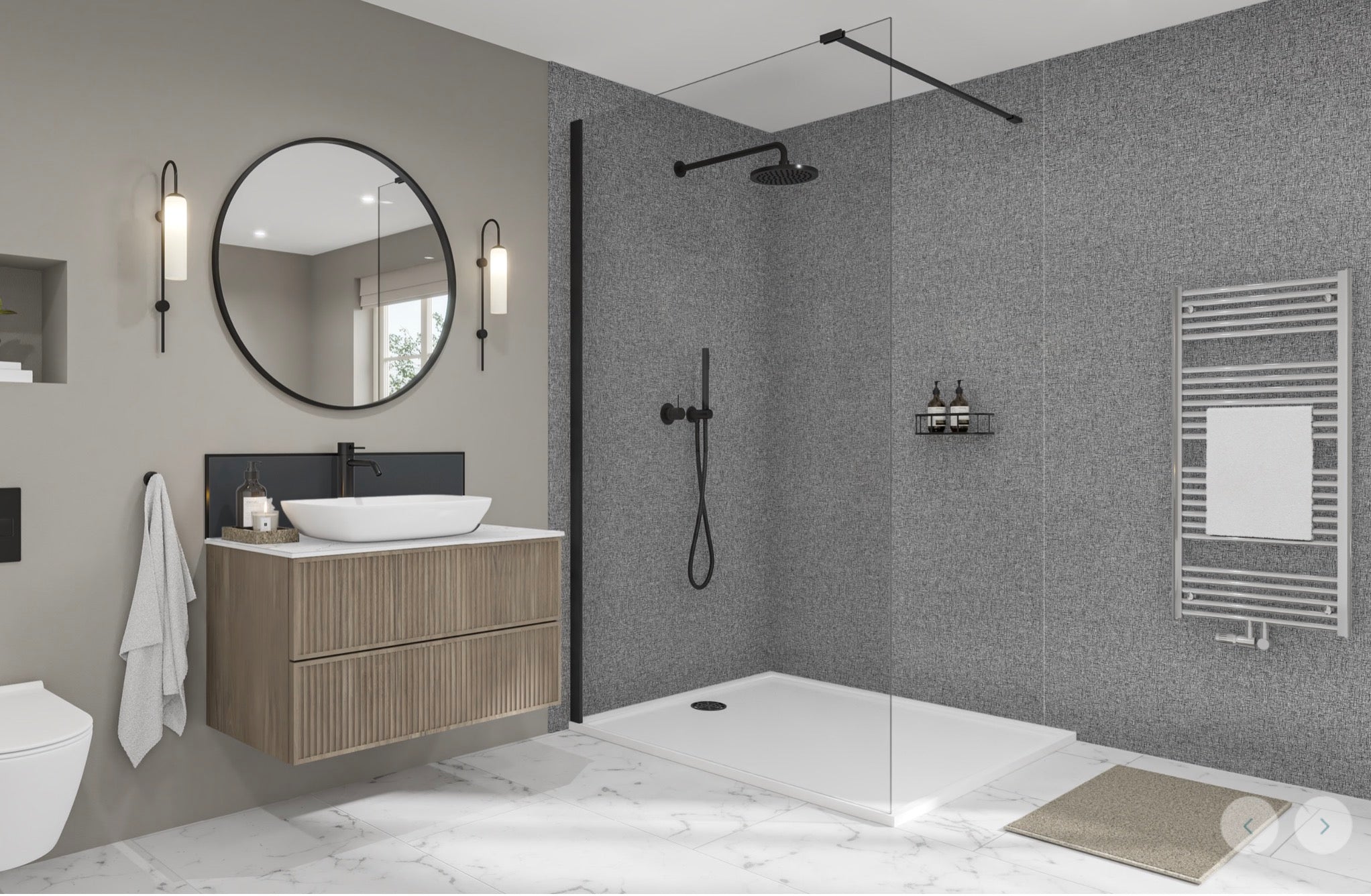 Wetwall Elite Wood & Decor Collection - Virgo Gris | Shell