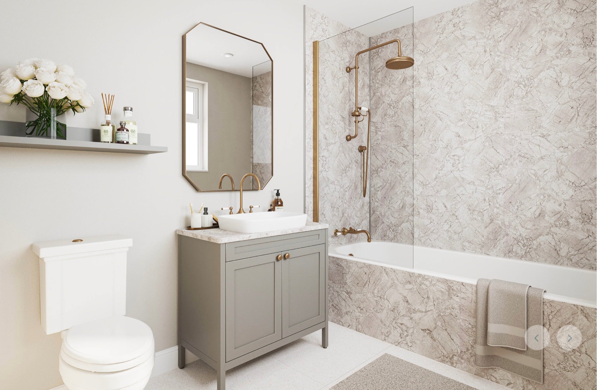 Wetwall Mermaid Marble Collection - Bianco Marble | Matt
