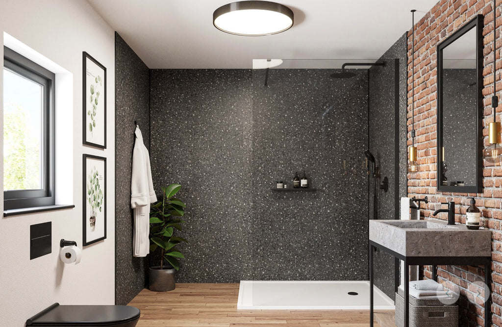 Wetwall Mermaid Stone & Concrete Collection - Terrazzo Noir | Stone