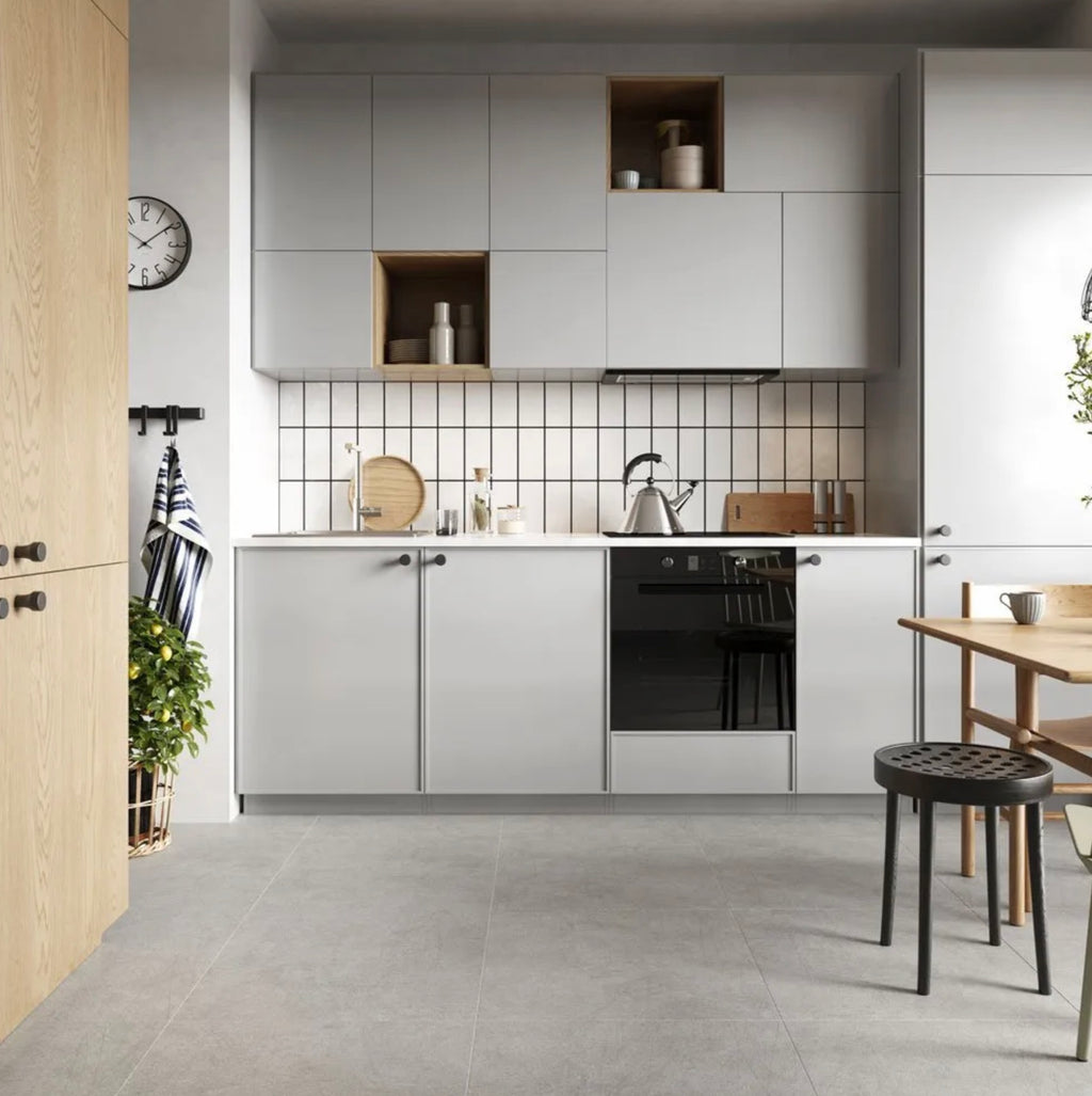 SPC Tile Flooring - Concrete Light