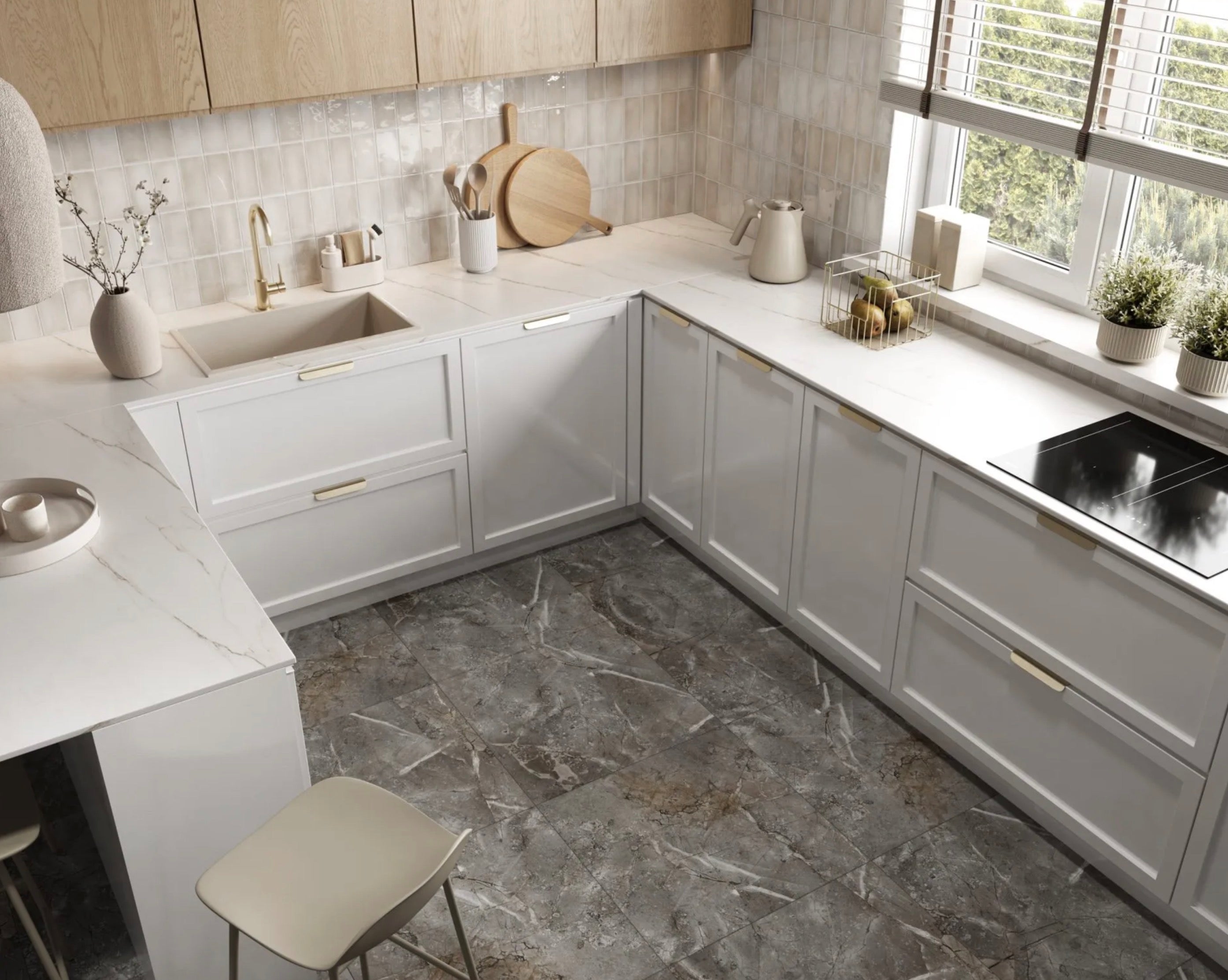 SPC Tile Flooring - Marble Stone