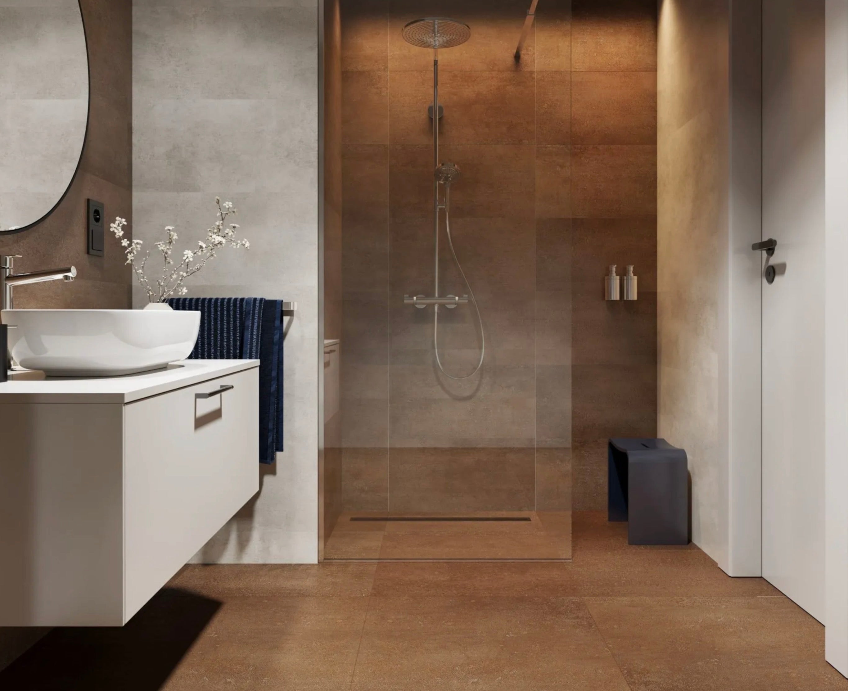 SPC Tile Flooring - Rust