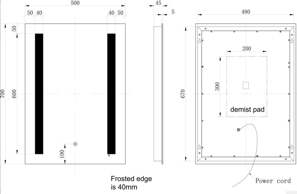 Illuminated Mirrors - Marisol Rectangle Front-Lit LED Mirror
