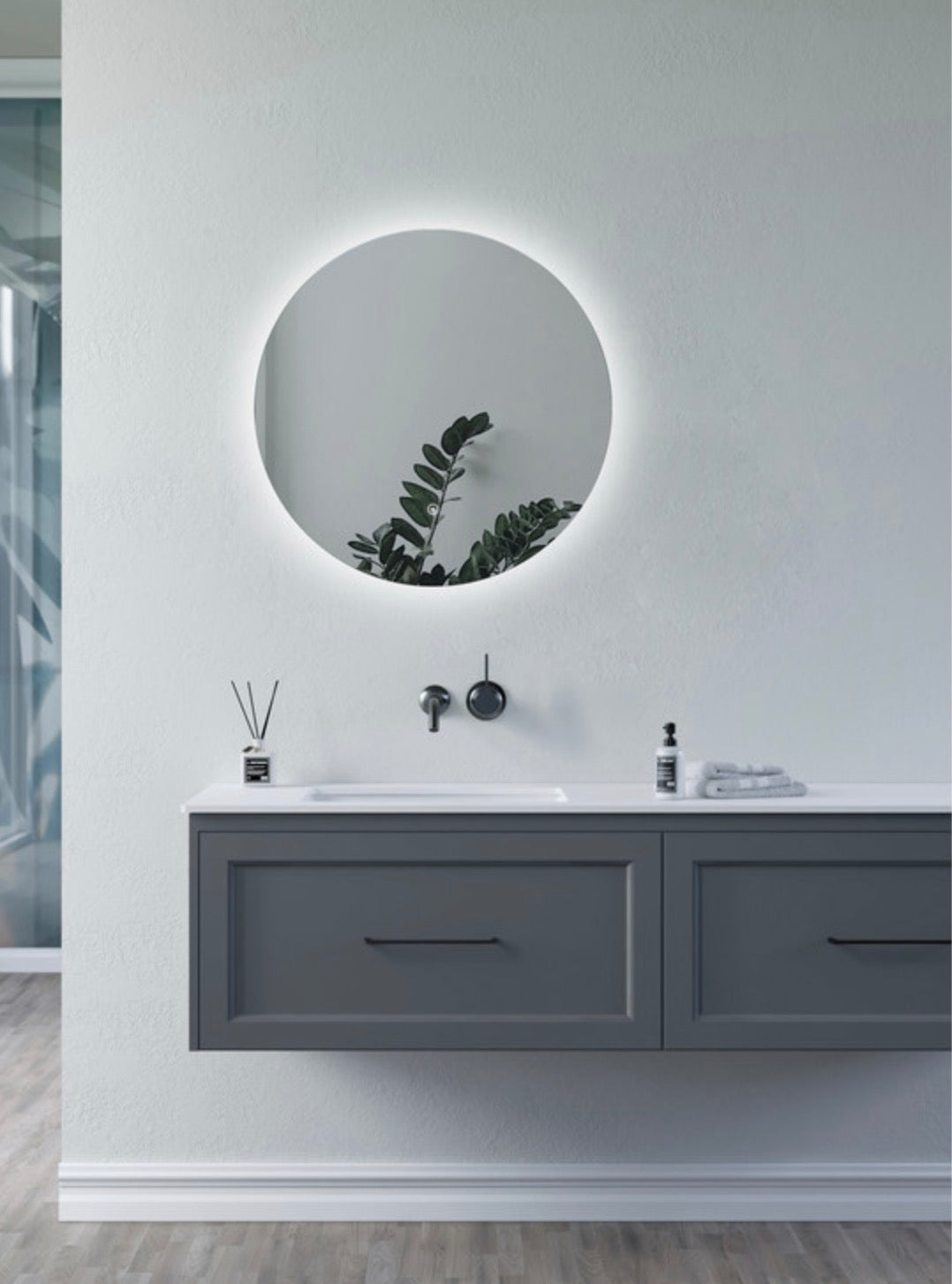 Illuminated Mirrors - Savita Round Back-Lit LED Mirror