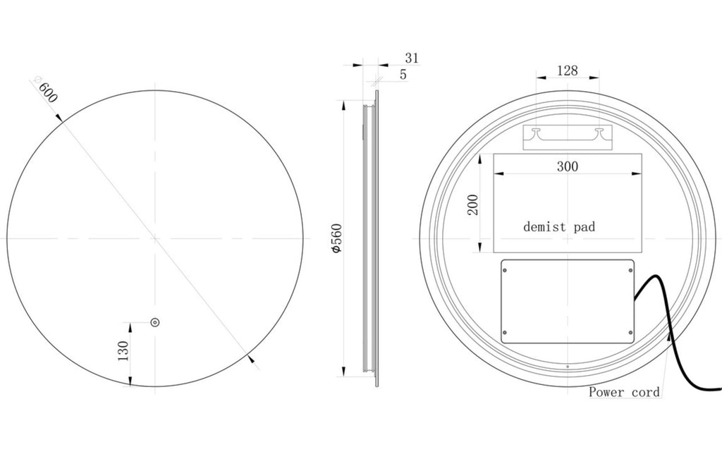 Illuminated Mirrors - Savita Round Back-Lit LED Mirror