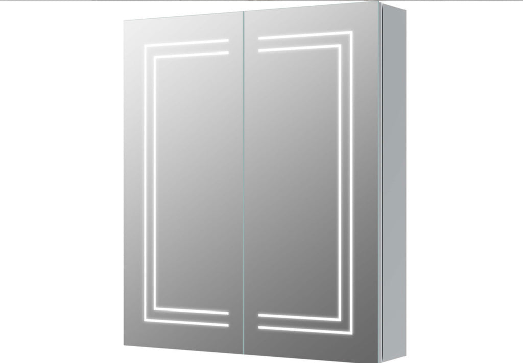 Cabinet Mirrors - Suki 600mm 2 Door Front-Lit LED Mirror Cabinet