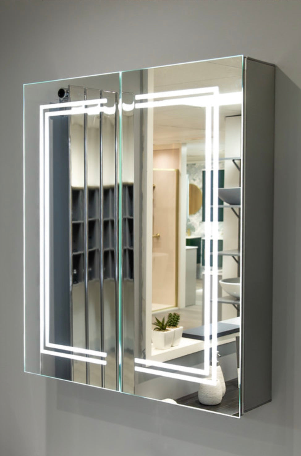Cabinet Mirrors - Suki 600mm 2 Door Front-Lit LED Mirror Cabinet