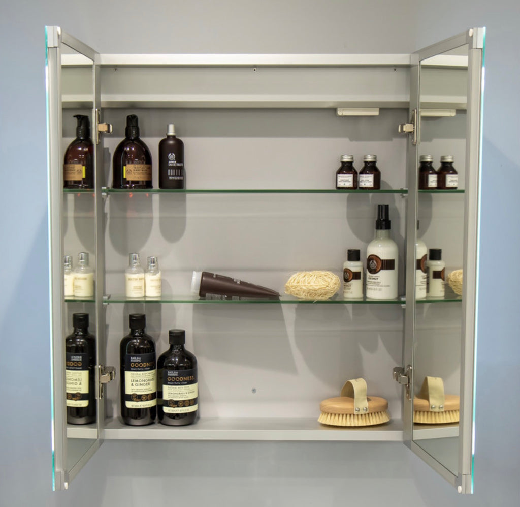 Cabinet Mirrors - Suki 600mm 2 Door Front-Lit LED Mirror Cabinet