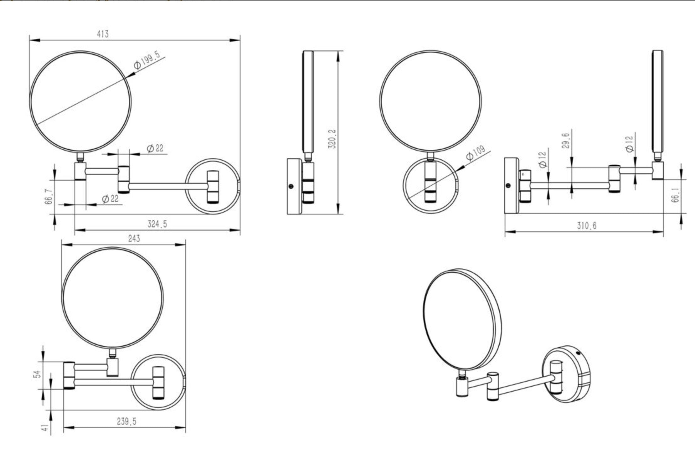 Cosmetic Mirrors - Anji Round Cosmetic Mirror - Chrome