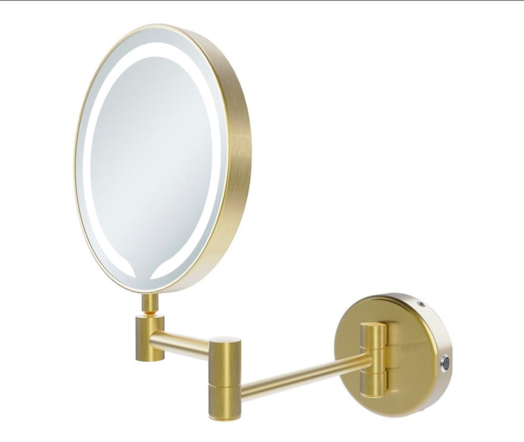 Cosmetic Mirrors - Hoshi Round LED Cosmetic Mirror - Brushed Brass
