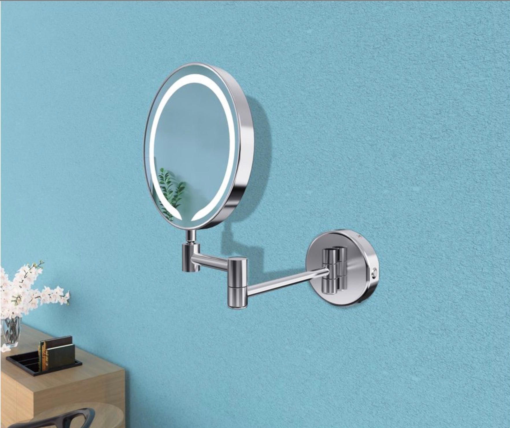 Cosmetic Mirrors - Hoshi Round LED Cosmetic Mirror - Chrome