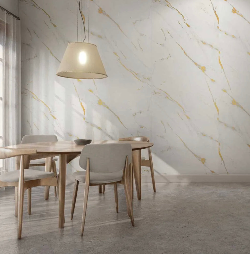 Maxi Shower Panel - Bianco Gold GLOSS