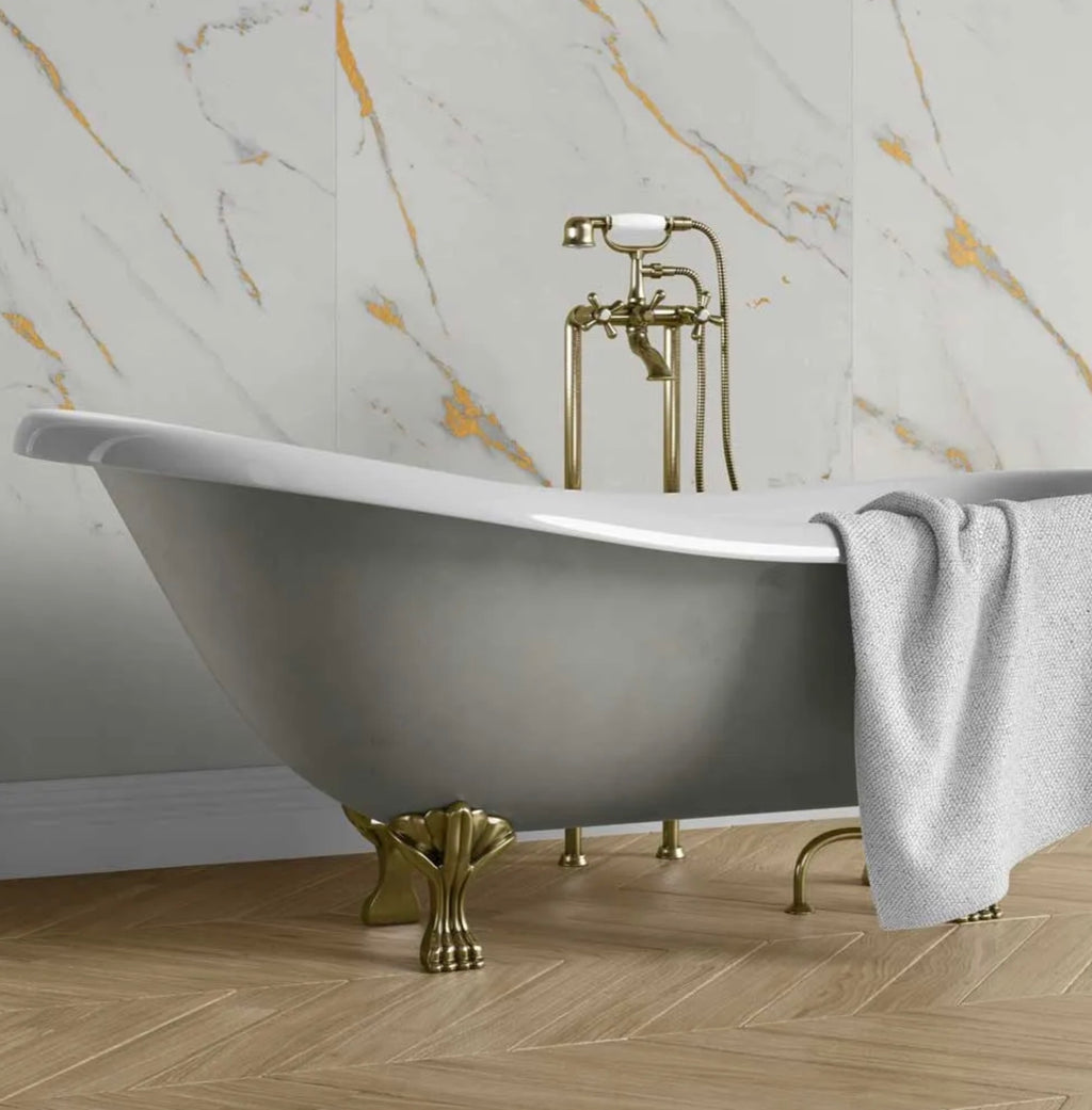 Maxi Shower Panel - Bianco Gold GLOSS