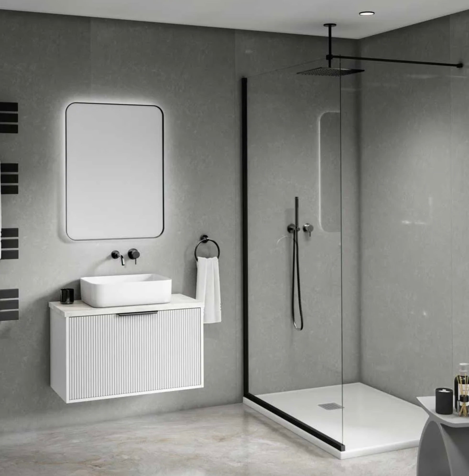 Maxi Shower Panel - Pewter Stone MATT