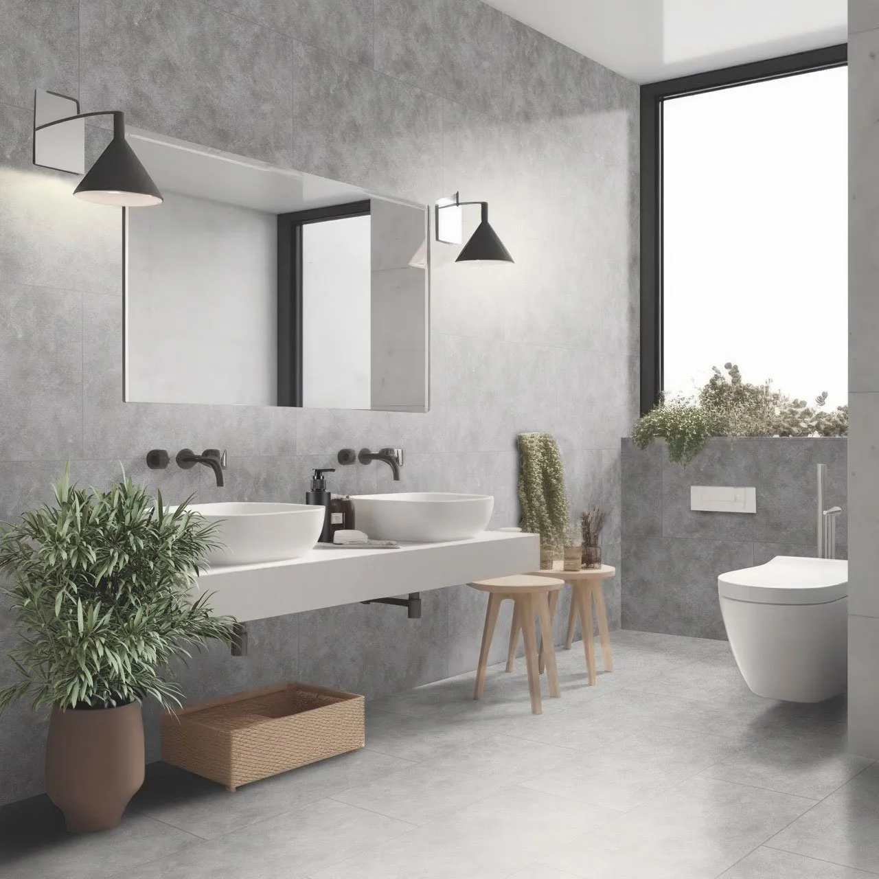 Dumafloor – Stone Effect PVC Floor Tile Panel – Concrete Beton