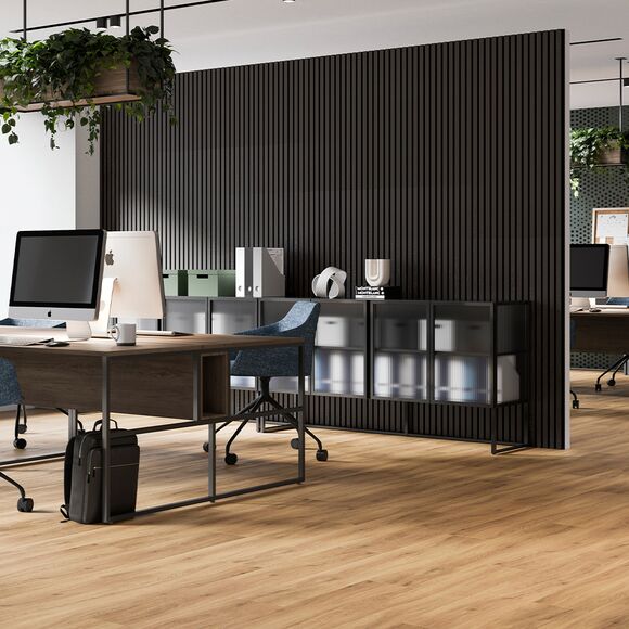 Feature Wall Slat Panel - Charcoal Oak