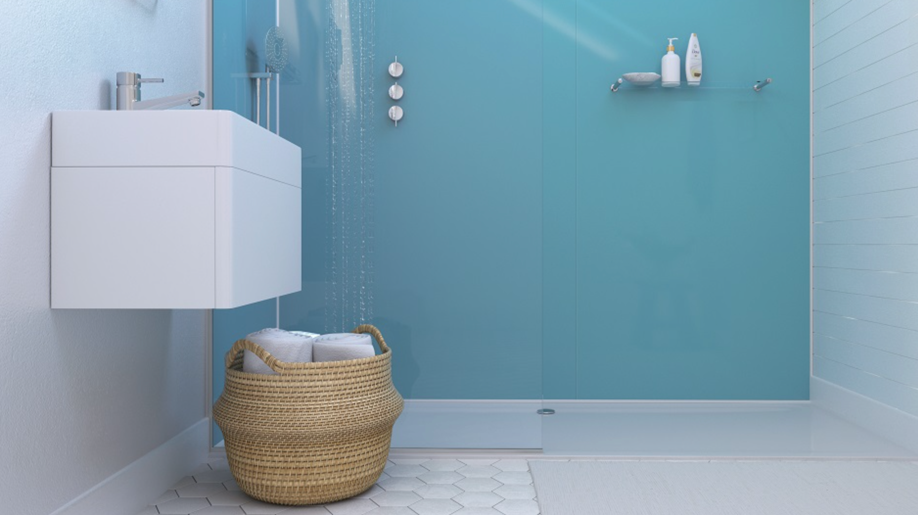 Showerwall Acrylic Solid Colours Collection - Azure