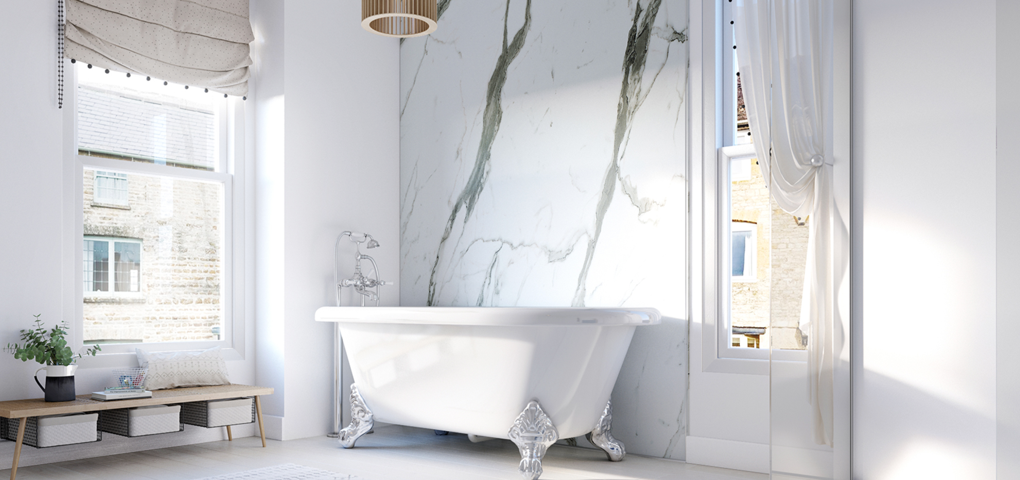 Showerwall Laminate Marble Collection - Bianco Carrara
