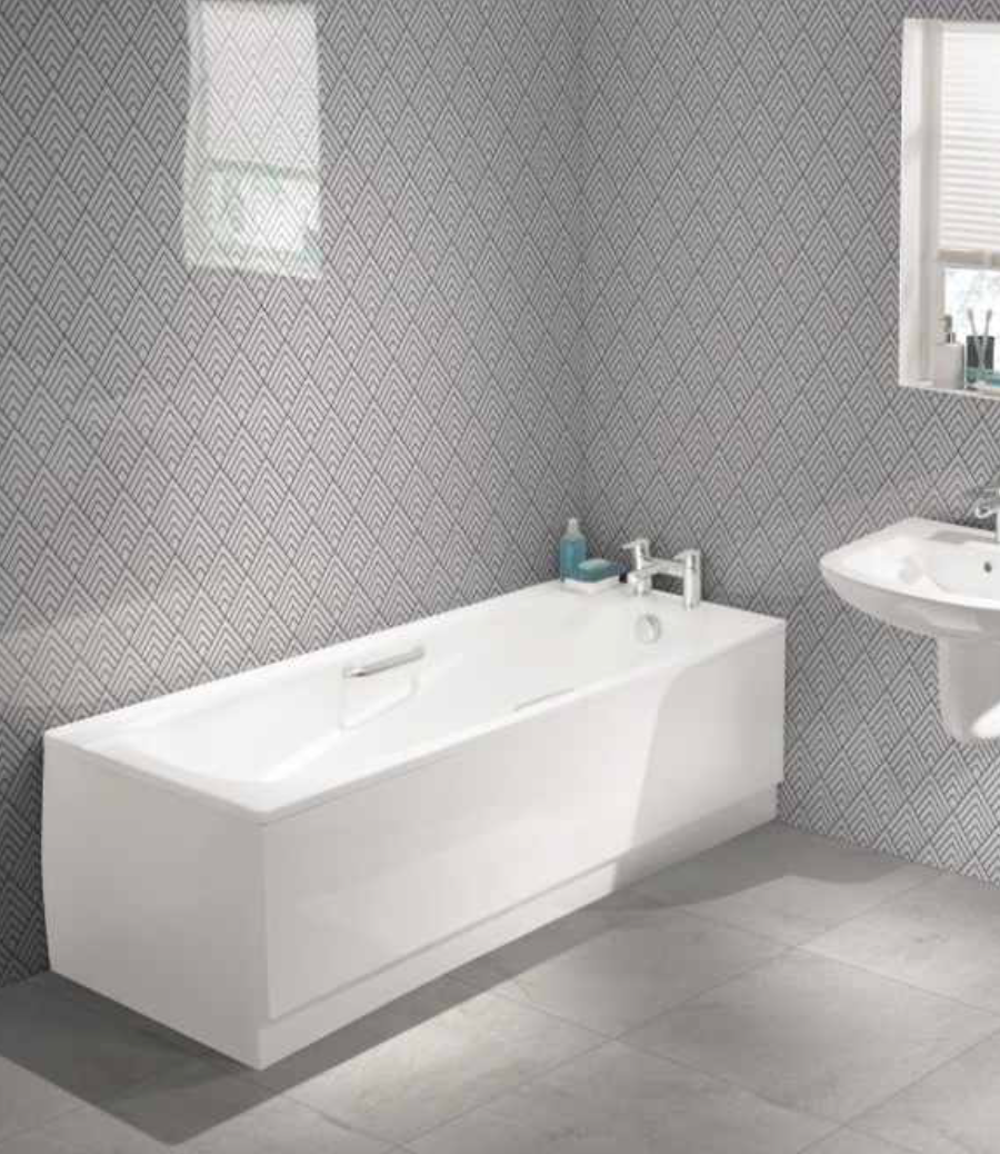 Showerwall Acrylic Patterns & Tiles Collection - Black Geo
